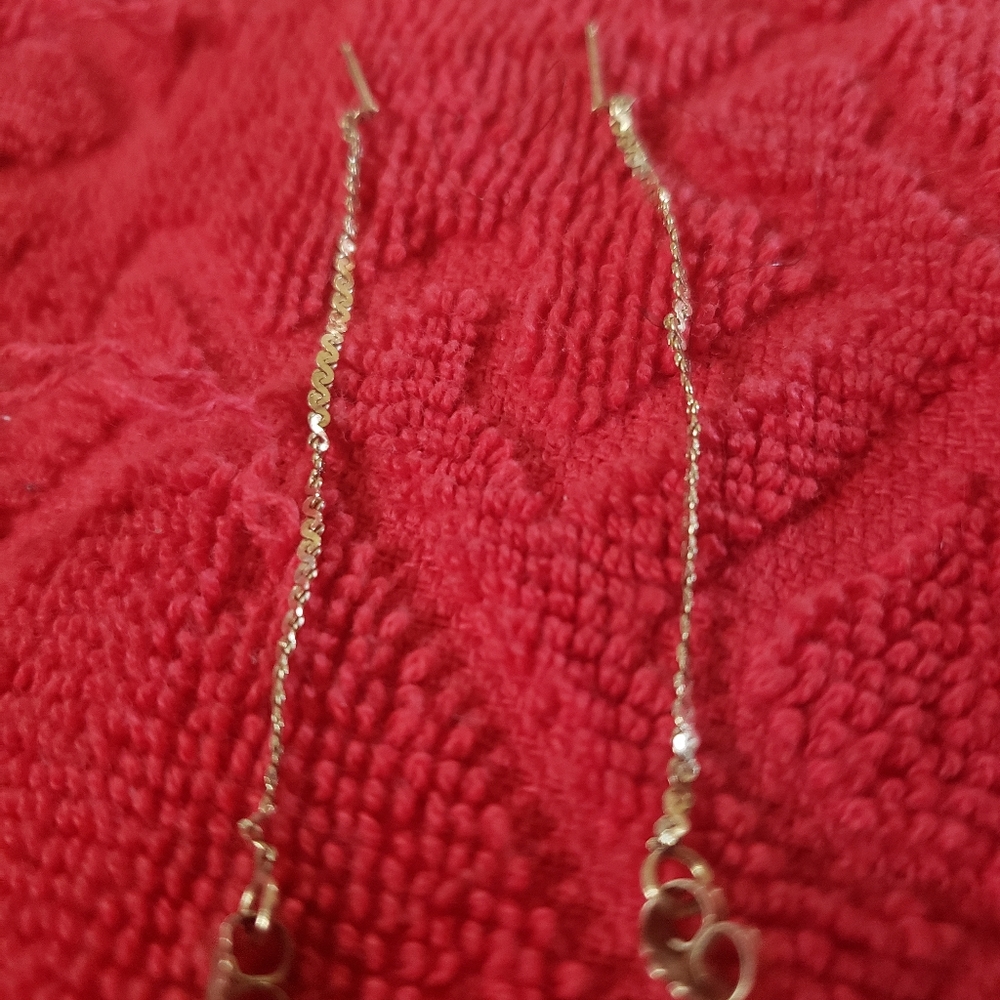 Women's 14K Gold Dainty S-Link Chain Earrings
